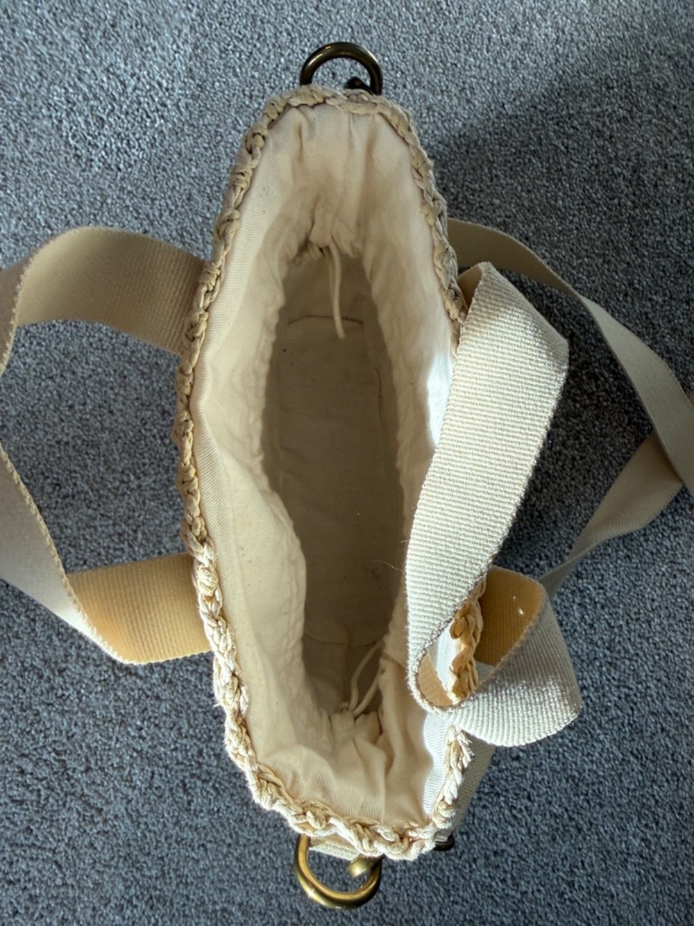 J Crew Woven Straw Crossbody Bag in Natural Cream - Picture 3 of 3